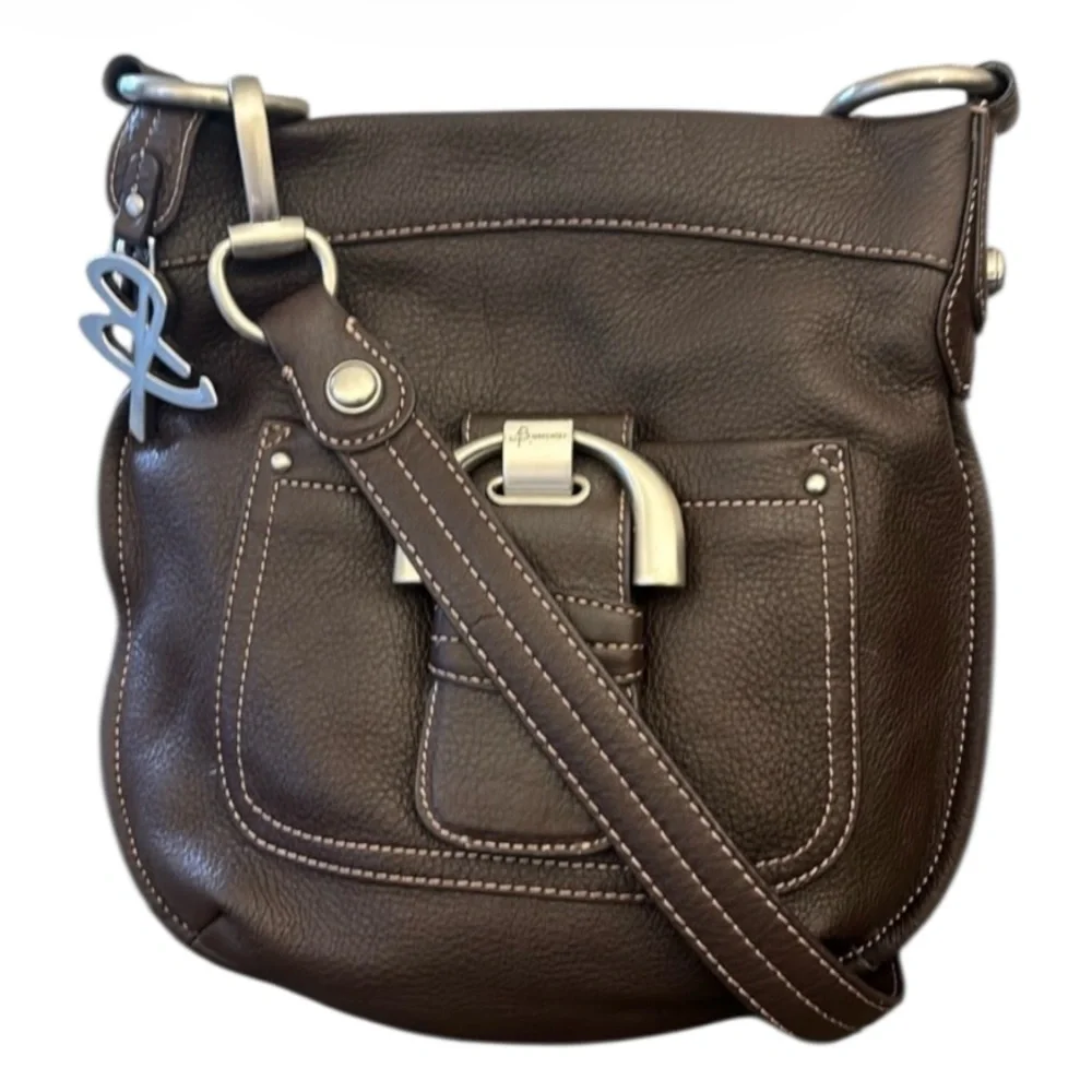 B. Makowsky Brown Leather Crossbody/Shoulder Bag‎